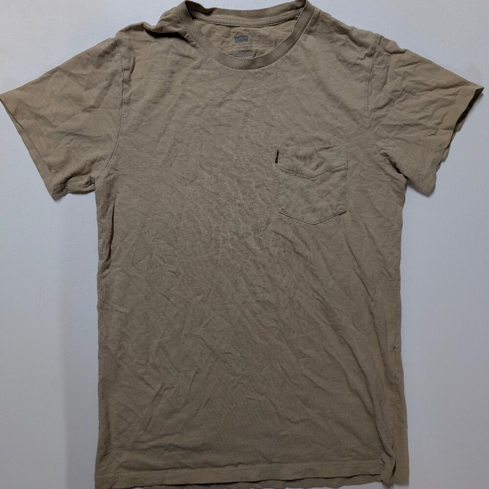 Levi's Short Sleeve Tan T-Shirt Men's Vintage Fit Size Small